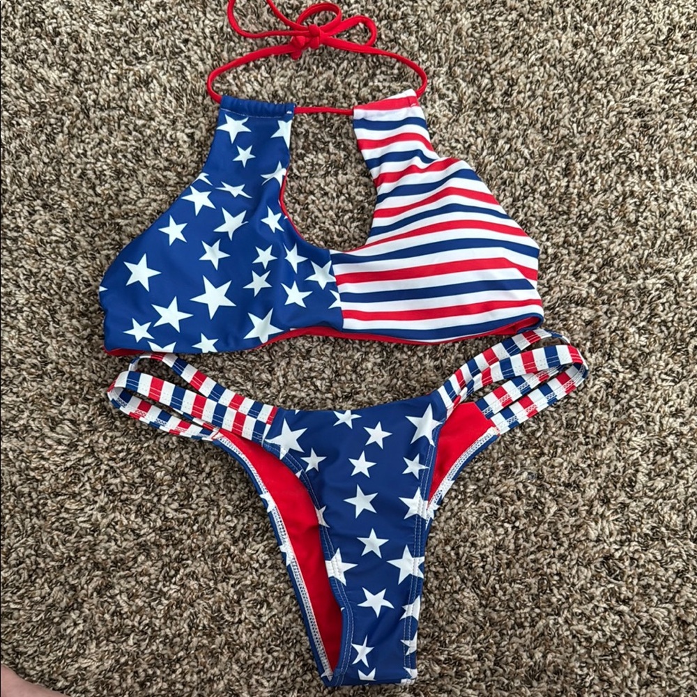 Patriotic Stars and Stripes Bikini size MD